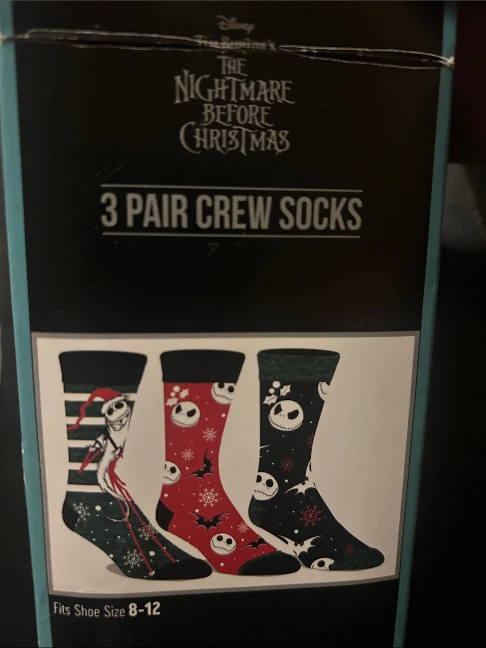 Bioworld Men's Themed Crew Socks - Black, Red, Green, White